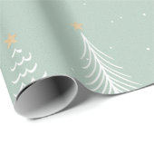 Sage green Christmas Trees Geschenkpapier (Rolleneckpunkt)