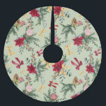 Sage Green Christmas Winter Greenery & Bow Pattern Polyester Weihnachtsbaumdecke<br><div class="desc">Diese Sammlung besticht durch elegante Aquarellwiesen,  festliche Gärten und goldene Akzente für einen zeitlosen Ferienaufenthalt.</div>