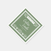 Sage Green Cielito Lindo Talavera Babydusche Serviette (Ecke)