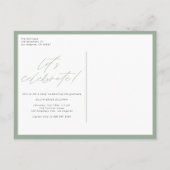 Sage Green Class of 2025 Arch Foto Abschluss Einladungspostkarte (Rückseite)