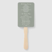 Sage Green Classic Art Deco Hochzeitsprogramm Fächer (Rückseite)