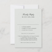 Sage Green Classic Calligraphy Foto Wedding RSVP Karte (Vorderseite)