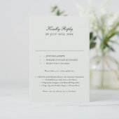 Sage Green Classic Calligraphy Foto Wedding RSVP Karte (Stehend Vorderseite)