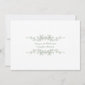 Sage Green Classic Dusche Einladung (Rückseite)