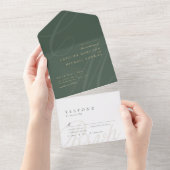 Sage Green Classic Elegance Kalligraphie Monogramm All In One Einladung (Abreißen)