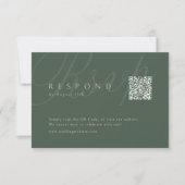 Sage Green Classic Elegance QR Code Hochzeit RSVP Karte (Vorderseite)