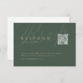 Sage Green Classic Elegance QR Code Hochzeit RSVP Karte (Vorne/Hinten)