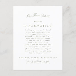 Sage Green Classic Elegante Feierliche Hochzeit Begleitkarte