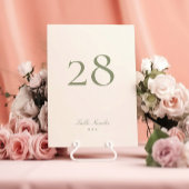 Sage Green Classic Elegante Hochzeit Tischnummer