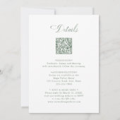 Sage Green Classic Floral Crest Wedding All in One Einladung (Rückseite)