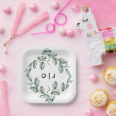 Sage Green Classic Floral Wedding Pappteller (Party)