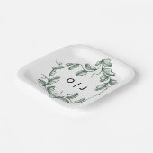 Sage Green Classic Floral Wedding Pappteller (Gewinkelt)