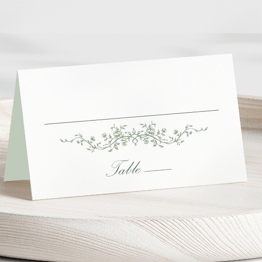 Sage Green Classic Floral Wedding Platzkarte