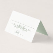 Sage Green Classic Floral Wedding Platzkarte (Vorderseite)