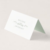 Sage Green Classic Floral Wedding Platzkarte (Rückseite)