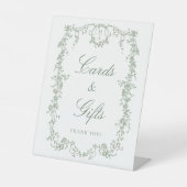 Sage Green Classic Französische Rahmenkarten & Ges Sockelschild (Vorderseite)