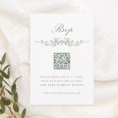 Sage Green Classic French Floral Wedding RSVP Einladung