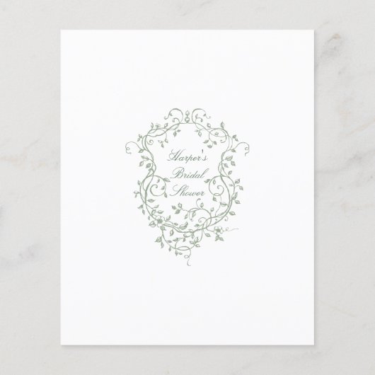 Sage Green Classic 'Guess how many' Bridal Game (Rückseite)