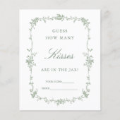 Sage Green Classic 'Guess how many' Bridal Game (Vorderseite)