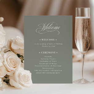 Sage Green   Classic Luxe Wedding Willkommen Programm