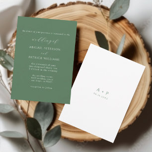 Sage Green Classic Minimal Wedding Einladung