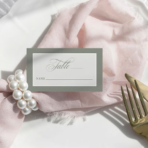 Sage Green Classic und Luxe Wedding Flat Platzkarte