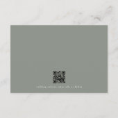 Sage Green Classigram QR CODE Hochzeitskranz RSVP Karte (Rückseite)