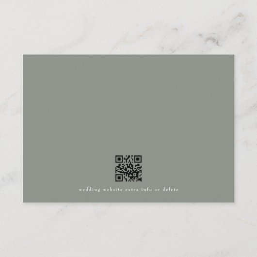 Sage Green Classigram QR CODE Hochzeitskranz RSVP Karte (Rückseite)