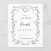 Sage Green Classy 'Guess how many' Bridal Game (Vorderseite)
