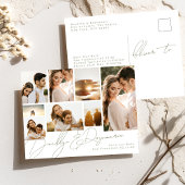 Sage Green Collage Multi 8 Foto Save the Date Ankündigungspostkarte