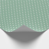 Sage Green Color White Dot Watercolor Geschenkpapier (Ecke)