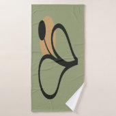 Sage Green Contemporary Botanical  Badehandtuch (Badehandtuch)