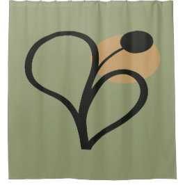 Sage Green Contemporary Botanical Duschvorhang