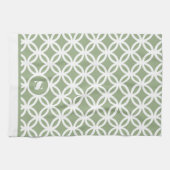 Sage Green Contemporary Muster Monogram Geschirrtuch (Horizontal)