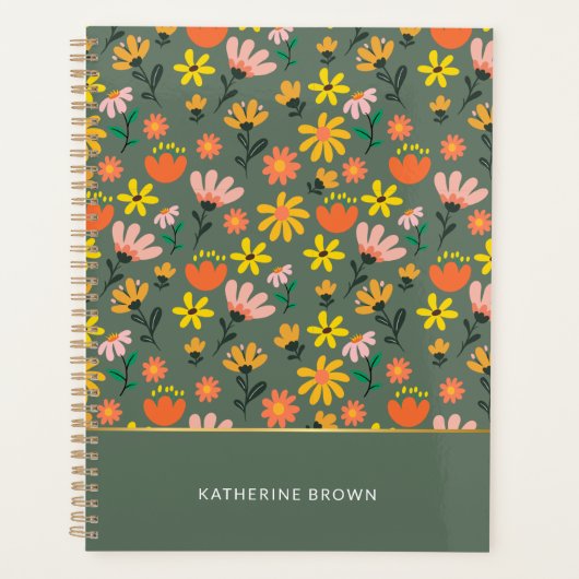 Sage Green cool Funky Girly Trendy Planer (Vorderseite)