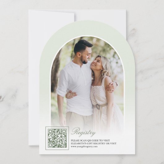 Sage Green Coquette Bow Arch Foto Brautparty Einladung (Rückseite)