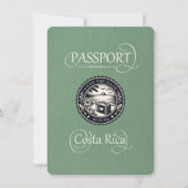 Sage Green Costa Rica Passport Save The Date (Vorderseite)