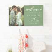 Sage Green Couple Foto Spring Wedding Banner (Insitu)