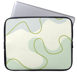  Sage Green & Cream Abstract Boho Liquid Swirl Lap Laptopschutzhülle