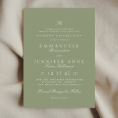 Sage Green Cream Elegant Calligraphy The Wedding Einladung
