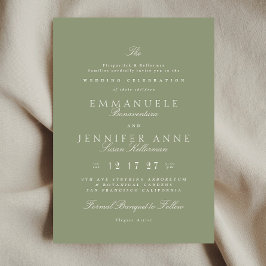 Sage Green Cream Elegant Calligraphy The Wedding Einladung