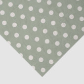 Sage Green Cream Ivory Polka Dot Seidenpapier (Detail)