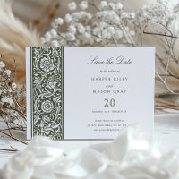 Sage Green Cream William Morris Save the Date