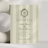 Sage Green Crest Wedding Save The Date