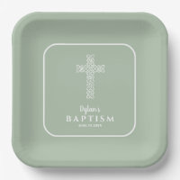 Sage Green Cross Kommunion Taufe Christening