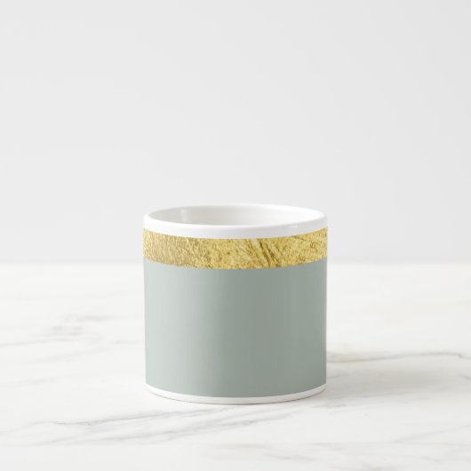 Sage green cup / Cup with golden edge Espressotasse (Vorderseite)