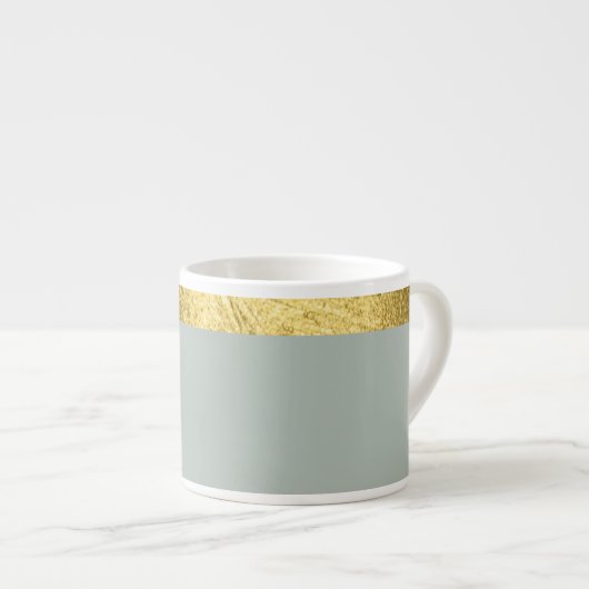 Sage green cup / Cup with golden edge Espressotasse (Vorderseite Rechts)