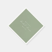 Sage Green Custom Brautparty Napkins Serviette (Ecke)