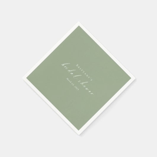 Sage Green Custom Brautparty Napkins Serviette (Ecke)