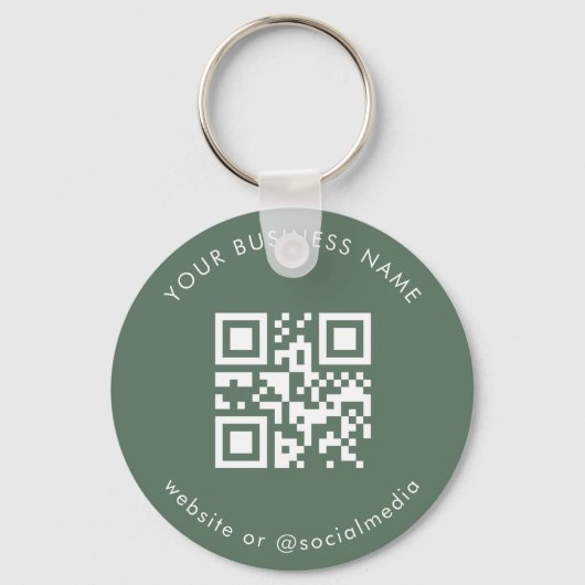 Sage Green Custom Business QR Schlüsselanhänger Sc (Vorderseite)
